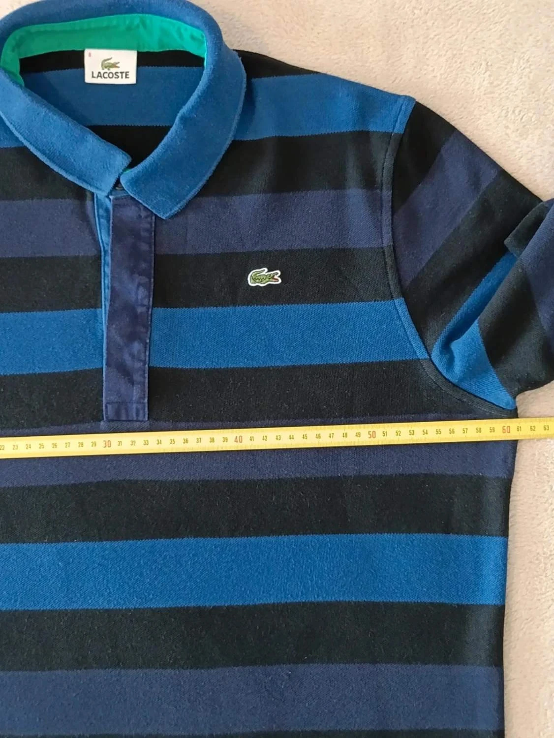 Polo Lacoste azul Listrado Riscas pretas Mangas compridas Tamanho 8 – photo 14